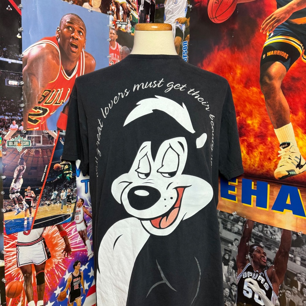 Vintage 2000 Looney Tunes Pepe Le Pew Cartoon TV Promo T Shirt Sz‎ 2XL